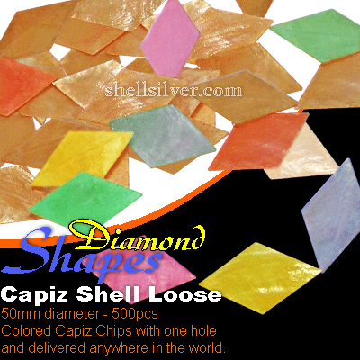 50mm Diamond Colored CapizLoose